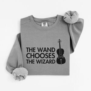 NWOT Funny Cello Quote Graphic Gray Comfort Colors 1566 Unisex Sweatshirt Sz S